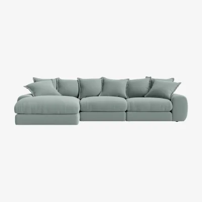 Loaf Wodge Modular Chaise Sofa, Large Left Hand (Tin Man Clever Velvet)