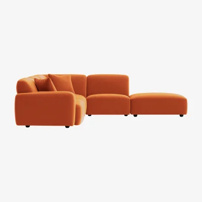 Loaf Squishblocks Modular Corner Chaise, Large Left Hand (Bobbing Buoy Clever Velvet)