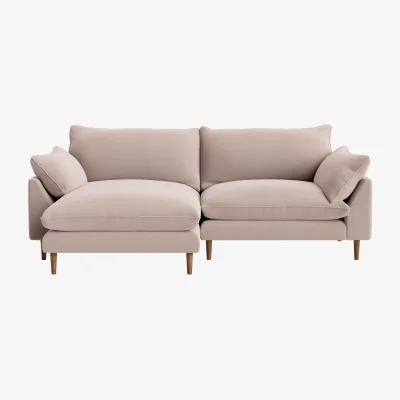 Loaf Slow Riser Chaise, Large Left Hand (Ballet Slipper Clever Velvet)