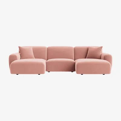 Loaf Squishblocks Modular Chaise Sofa, Udoch (Flushed Cheek Clever Velvet)