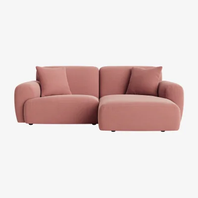 Loaf Squishblocks Modular Chaise Sofa, Med Rh (Pudding Pink Clever Linen)