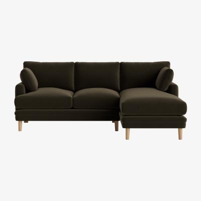Loaf Squisharoo Chaise Sofa - Large Left Hand - Clever Velvet - Wine Bottle