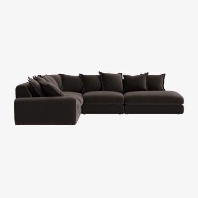 Loaf Wodge Modular Chaise Corner Sofa, Largelhch (Coal Scuttle Clever Velvet)
