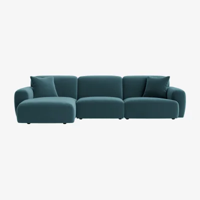 Loaf Squishblocks Modular Chaise Sofa, Large Left Hand (Sopping Seagrass Clever Velvet)