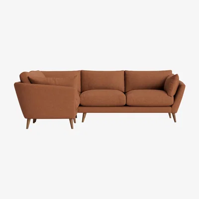 Loaf Groover Corner Sofa in Large Left Hand in Cinnamon Bun Clever Linen