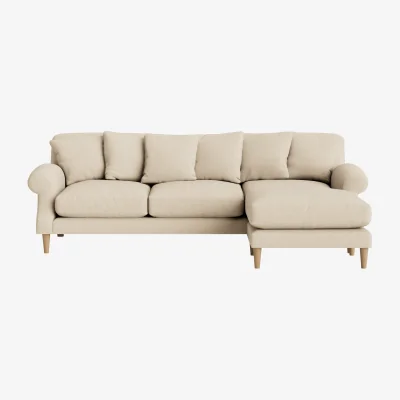Loaf Crumpet Chaise Sofa, Extra Large Right Hand (Sandy Shoe Clever Slubby Linen)