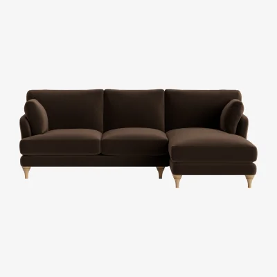 Loaf Smithy Chaise Sofa, Extra Large Right Hand (Warm Brownie Clever Velvet)