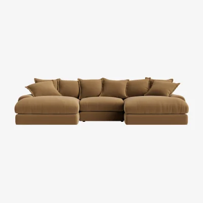 Loaf Wodge Modular Chaise Sofa, Udoch (Fairground Fudge Clever Velvet)