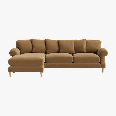 Loaf Crumpet Chaise Sofa, Extra Large Left Hand (Fairground Fudge Clever Velvet)