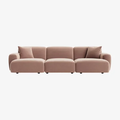 Loaf Squishblocks Chaise Movie  Sofa (Milky Tea Clever Velvet)