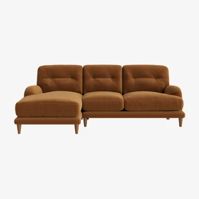 Loaf Sugar Bum Chaise Sofa, Large Right Hand (Found Chestnut Clever Velvet)