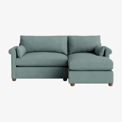 Loaf Queenie Chaise Sofa, Large Right Hand (Smoothed Seaglass Clever Cotton)