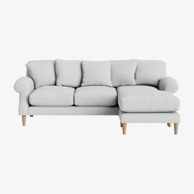 Loaf Crumpet Chaise Sofa - Large Left Hand - Clever Cotton - Frosty Window