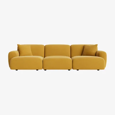 Loaf Squishblocks Chaise Movie  Sofa (Butter Drip Clever Linen)
