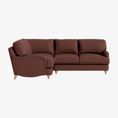Loaf Jonesy Corner Sofa - Extra Large Left Hand - Clever Linen - Mulberry Wine