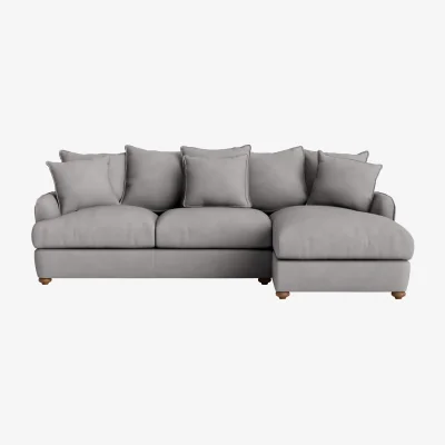 Loaf Smooch Chaise Sofa, Extra Large Right Hand (Homing Pigeon Clever Cotton)