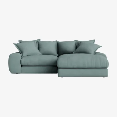 Loaf Wodge Modular Chaise Sofa, Med Rh (Smoothed Seaglass Clever Cotton)