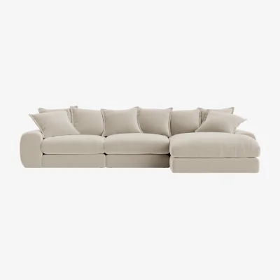 Loaf Wodge Modular Chaise Sofa, Large Right Hand (Blotting Paper Clever Velvet)