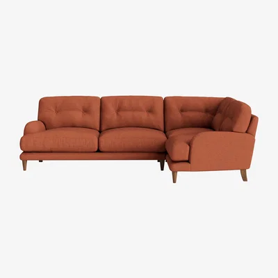 Loaf Sugar Bum Corner Sofa - Large Left Hand - Clever Slubby Linen - Candied Peel