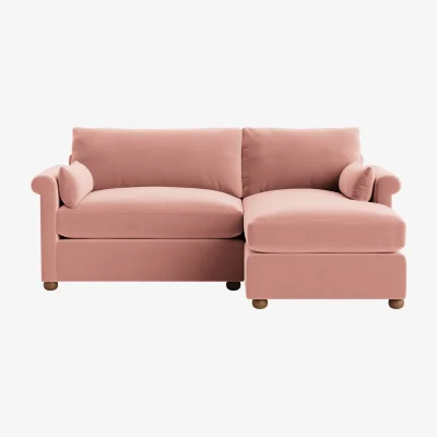 Loaf Queenie Chaise Sofa, Large Right Hand (Flushed Cheek Clever Velvet)