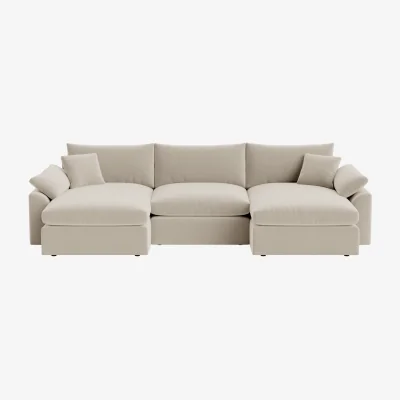 Loaf Cuddlemuffin Modular Chaise Sofa, Udoch (Blotting Paper Clever Velvet)