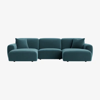 Loaf Squishblocks Modular Chaise Sofa, Udoch (Sopping Seagrass Clever Velvet)