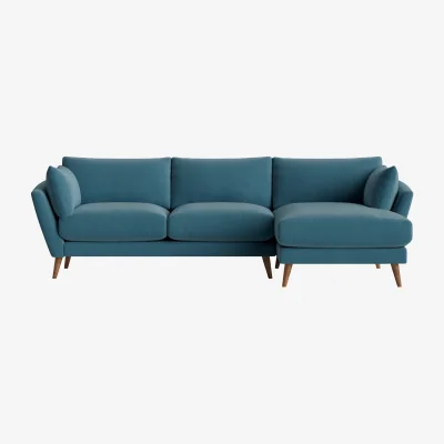 Loaf Groover Chaise, Extra Large Right Hand (Teacup Teal Clever Velvet)
