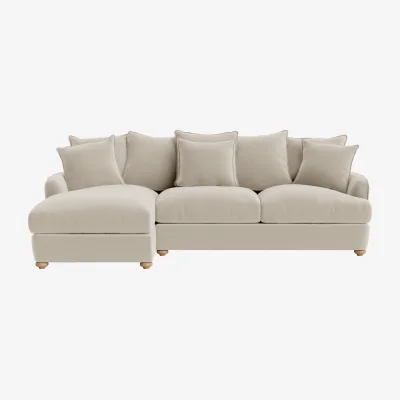 Loaf Smooch Chaise Sofa, Extra Large Left Hand (Blotting Paper Clever Velvet)