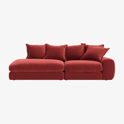 Loaf Wodge Modular Chaise Longue - Left Hand - Clever Velvet - Rocking Horse