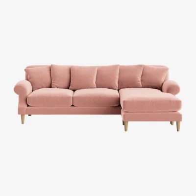 Loaf Crumpet Chaise Sofa, Extra Large Right Hand (Flushed Cheek Clever Velvet)