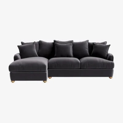 Loaf Smooch Chaise Sofa, Extra Large Left Hand (Wire Wool Clever Velvet)