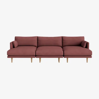 Loaf Jeffers Chaise Cinema Sofa (Berry Jelly Clever Cotton)