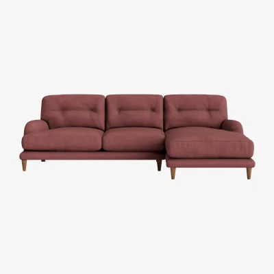 Loaf Sugar Bum Chaise Sofa, Extra Large Right Hand (Berry Jelly Clever Cotton)