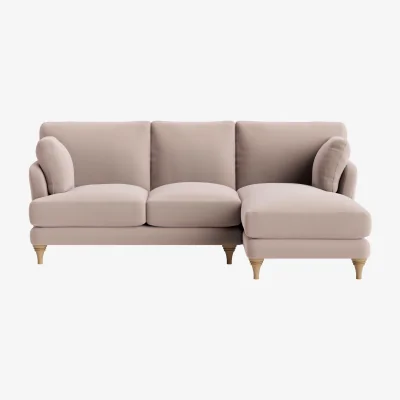 Loaf Smithy Chaise Sofa, Large Right Hand (Ballet Slipper Clever Velvet)