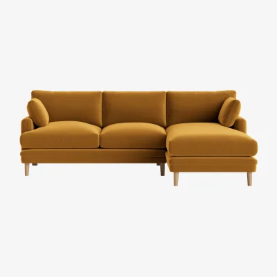 Loaf Squisharoo Chaise Sofa, Extra Large Right Hand (Butterscotch Clever Velvet)