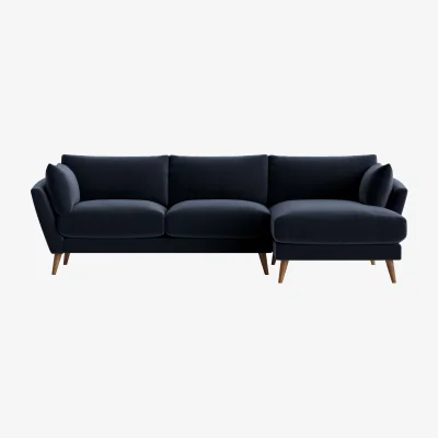 Loaf Groover Chaise, Extra Large Right Hand (Liquorice Blue Clever Velvet)