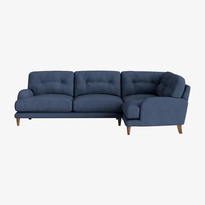 Loaf Sugar Bum Corner Sofa - Large Left Hand - Clever Cotton - Sloe Berry Bush