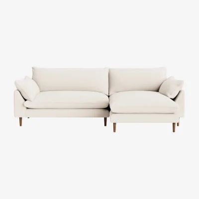 Loaf Slow Riser Chaise, Extra Large Right Hand (Frothy Milk Clever Slubby Cotton)