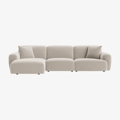 Loaf Squishblocks Modular Chaise Sofa, Large Left Hand (Warm Dough Clever Velvet)
