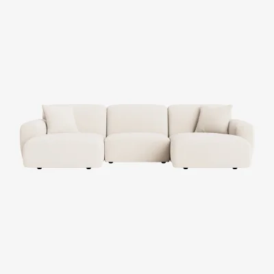 Loaf Squishblocks Modular Chaise Sofa, Udoch (Frothy Milk Clever Slubby Cotton)