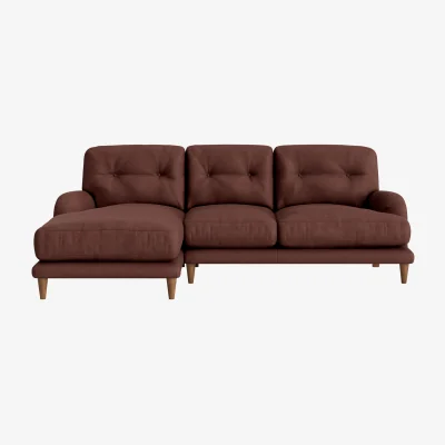 Loaf Sugar Bum Chaise Sofa, Large Right Hand (Mulberry Wine Clever Linen)