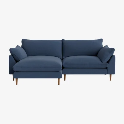 Loaf Slow Riser Chaise, Large Left Hand (Cookbook Blue Clever Linen)
