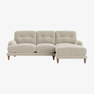 Loaf Sugar Bum Chaise Sofa, Large Left Hand (Blotting Paper Clever Velvet)