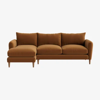 Loaf Squishmeister Chaise Sofa, Extra Large Left Hand (Found Chestnut Clever Velvet)