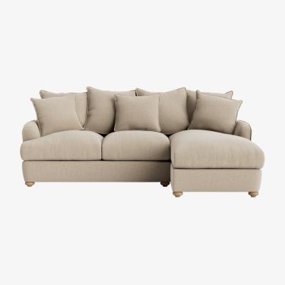 Loaf Smooch Chaise Sofa - Large Left Hand - Clever Linen - Flour Sack