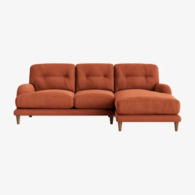 Loaf Sugar Bum Chaise Sofa, Large Left Hand (Marmalade Clever Linen)