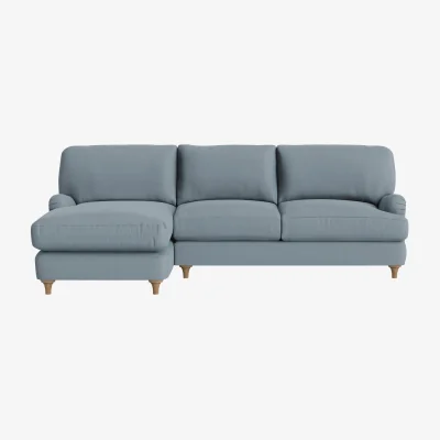 Loaf Jonesy Chaise Sofa, Extra Large Left Hand (Blue Dungarees Clever Linen)