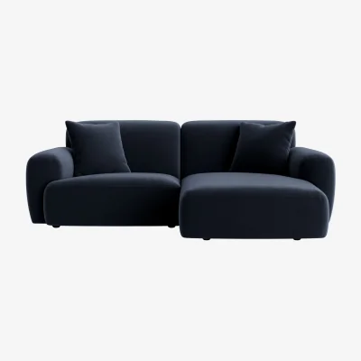 Loaf Squishblocks Modular Chaise Sofa, Med Rh (Liquorice Blue Clever Velvet)