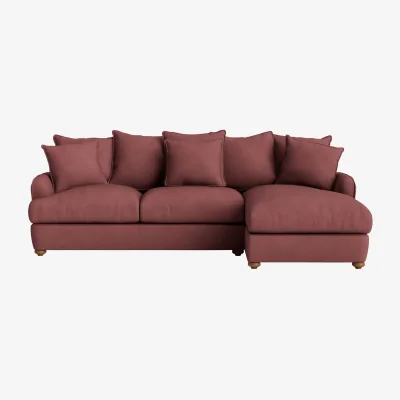 Loaf Smooch Chaise Sofa, Extra Large Right Hand (Berry Jelly Clever Cotton)