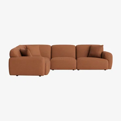 Loaf Squishblocks Modular Corner Sofa - Large Left Hand Corner - Clever Linen - Cinnamon Bun